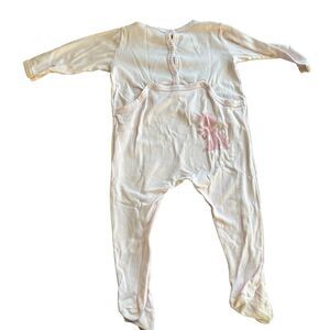 Petit Bateau Baby White Long Sleeve Bodysuit 18 Months Cotton Circus Animals